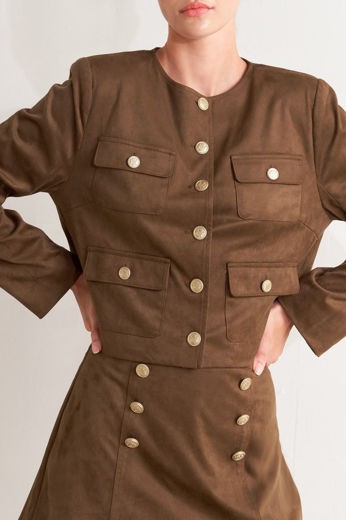 HERITAGE UTILITY FAUX SUEDE JACKET - Back View