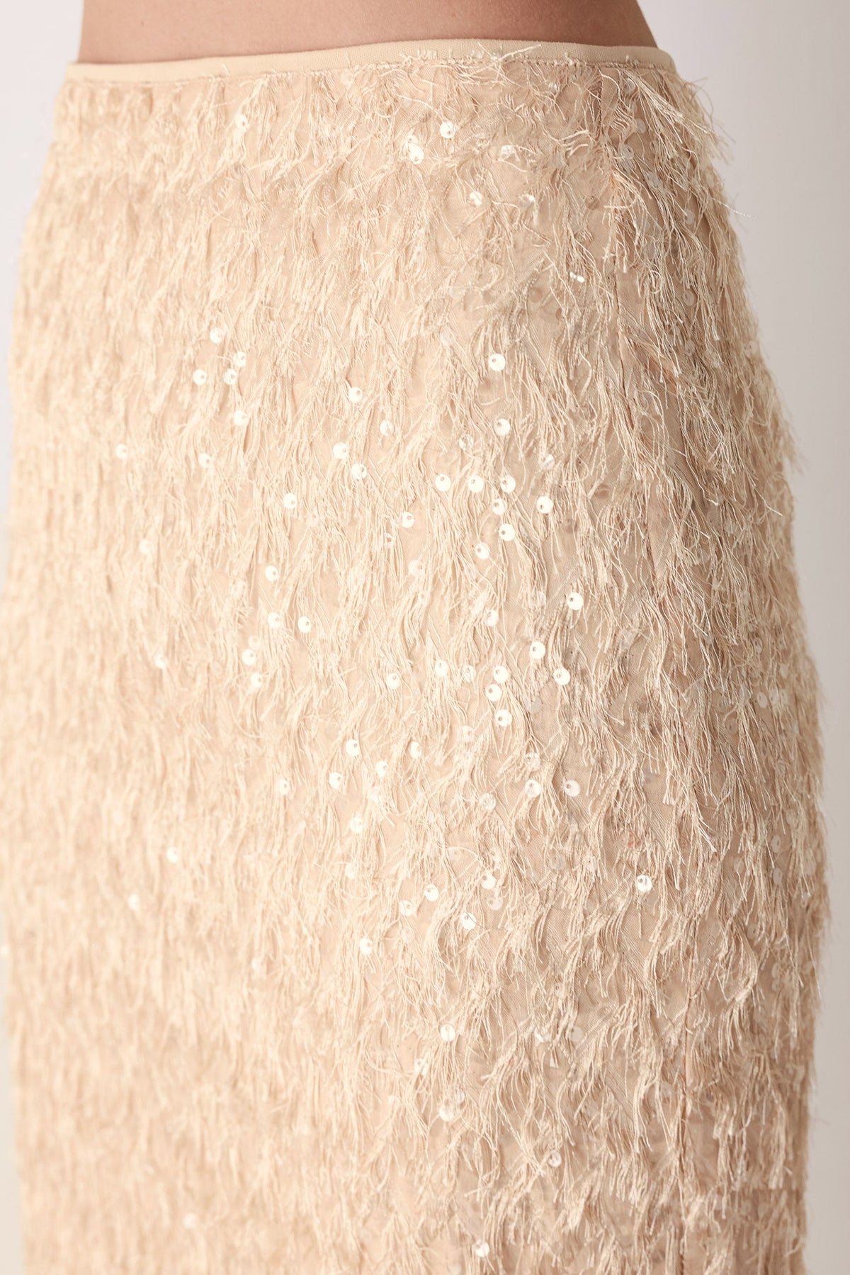 CHAMPAGNE WHISPER SEQUIN PENCIL SKIRT