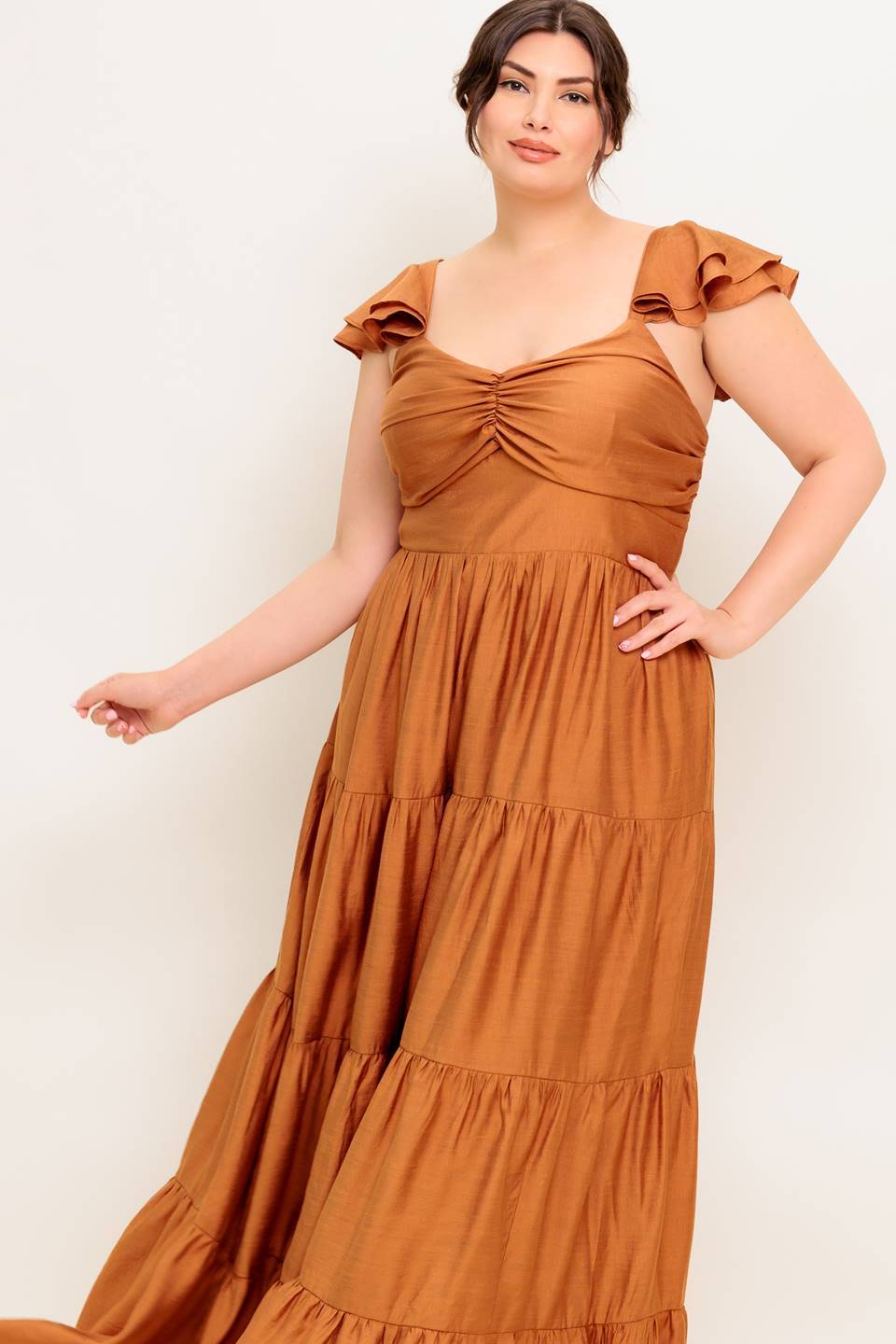 RUST WOVEN MAXI DRESS
