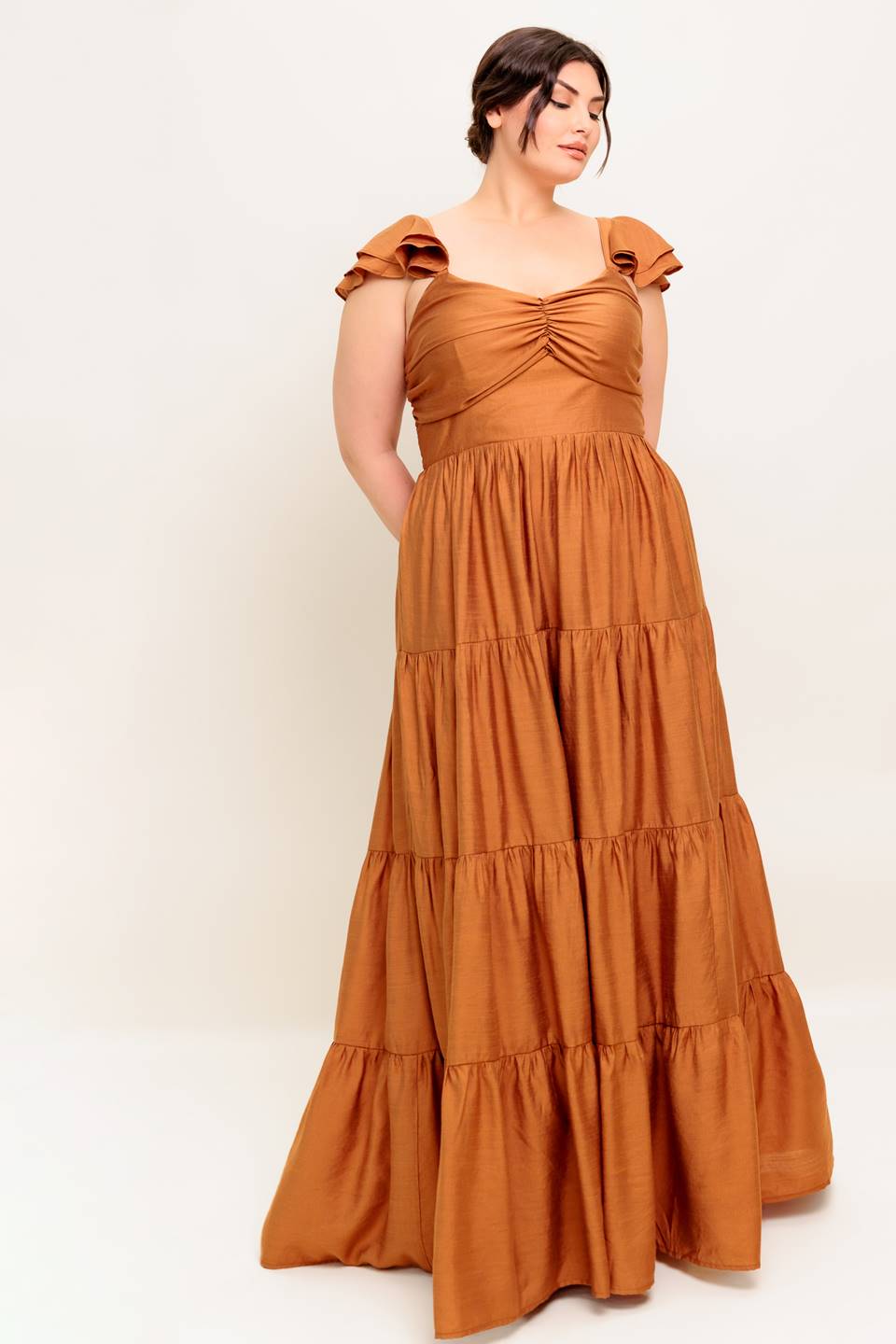 RUST WOVEN MAXI DRESS