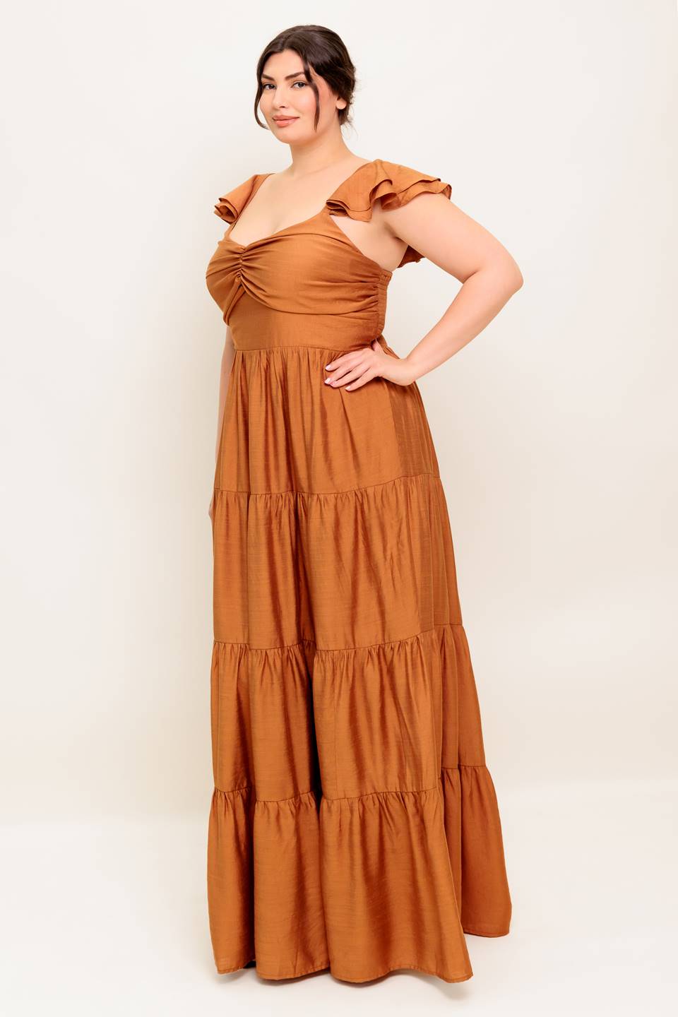 RUST WOVEN MAXI DRESS