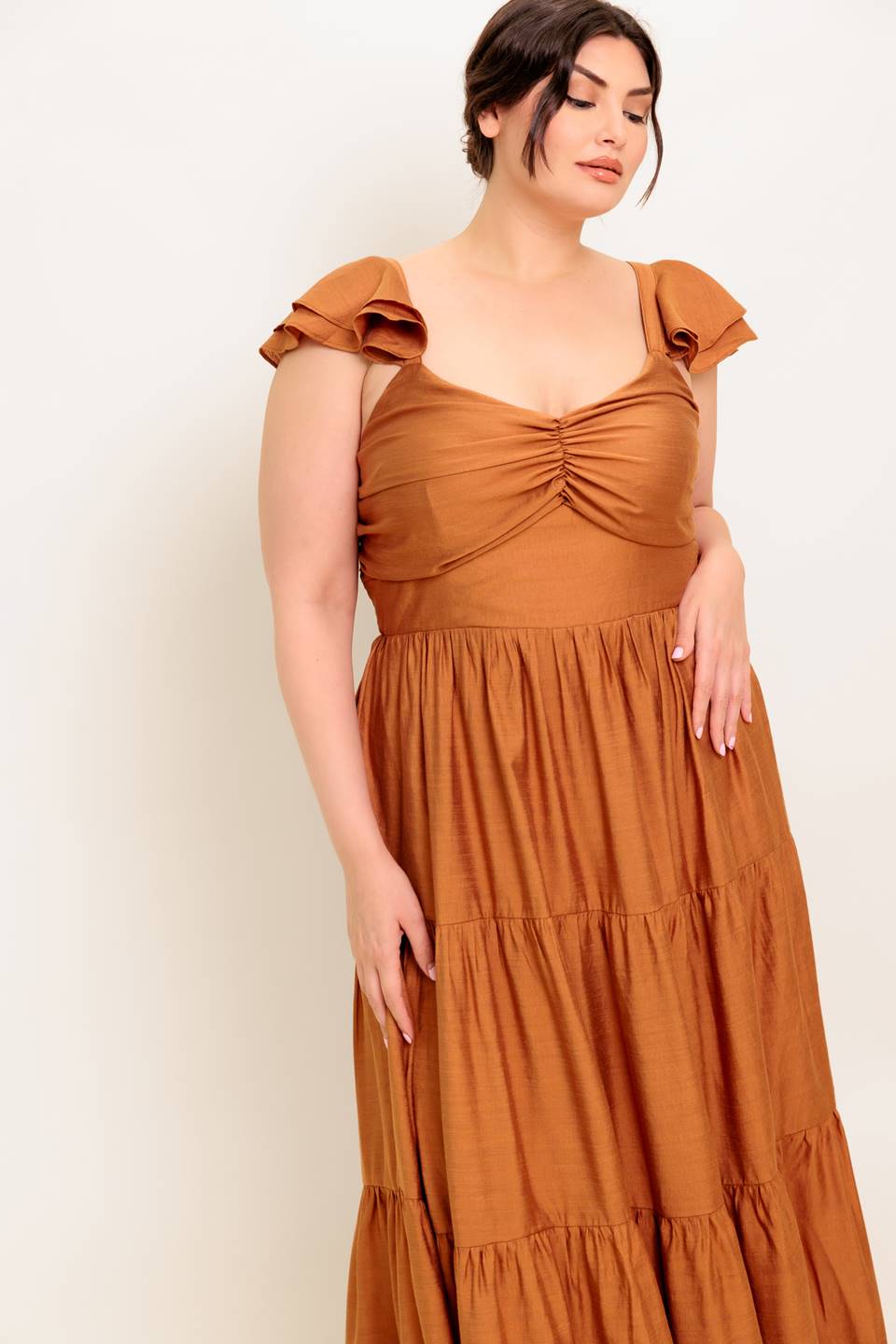 RUST WOVEN MAXI DRESS