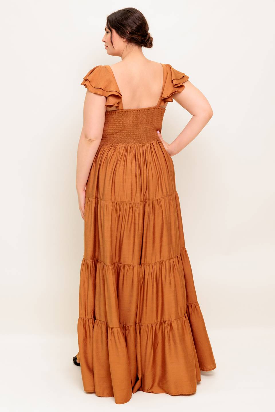 RUST WOVEN MAXI DRESS