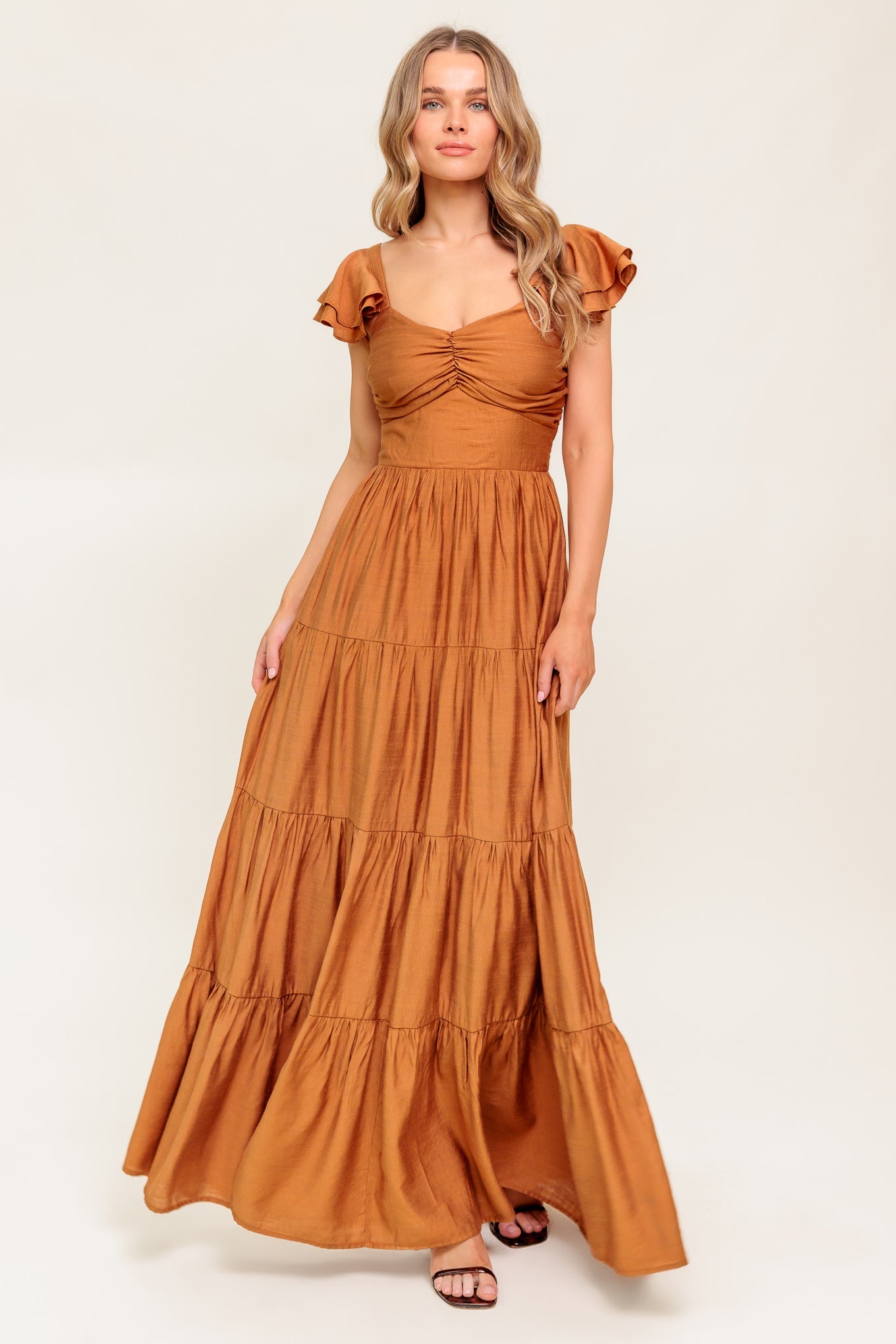 RUST WOVEN MAXI DRESS