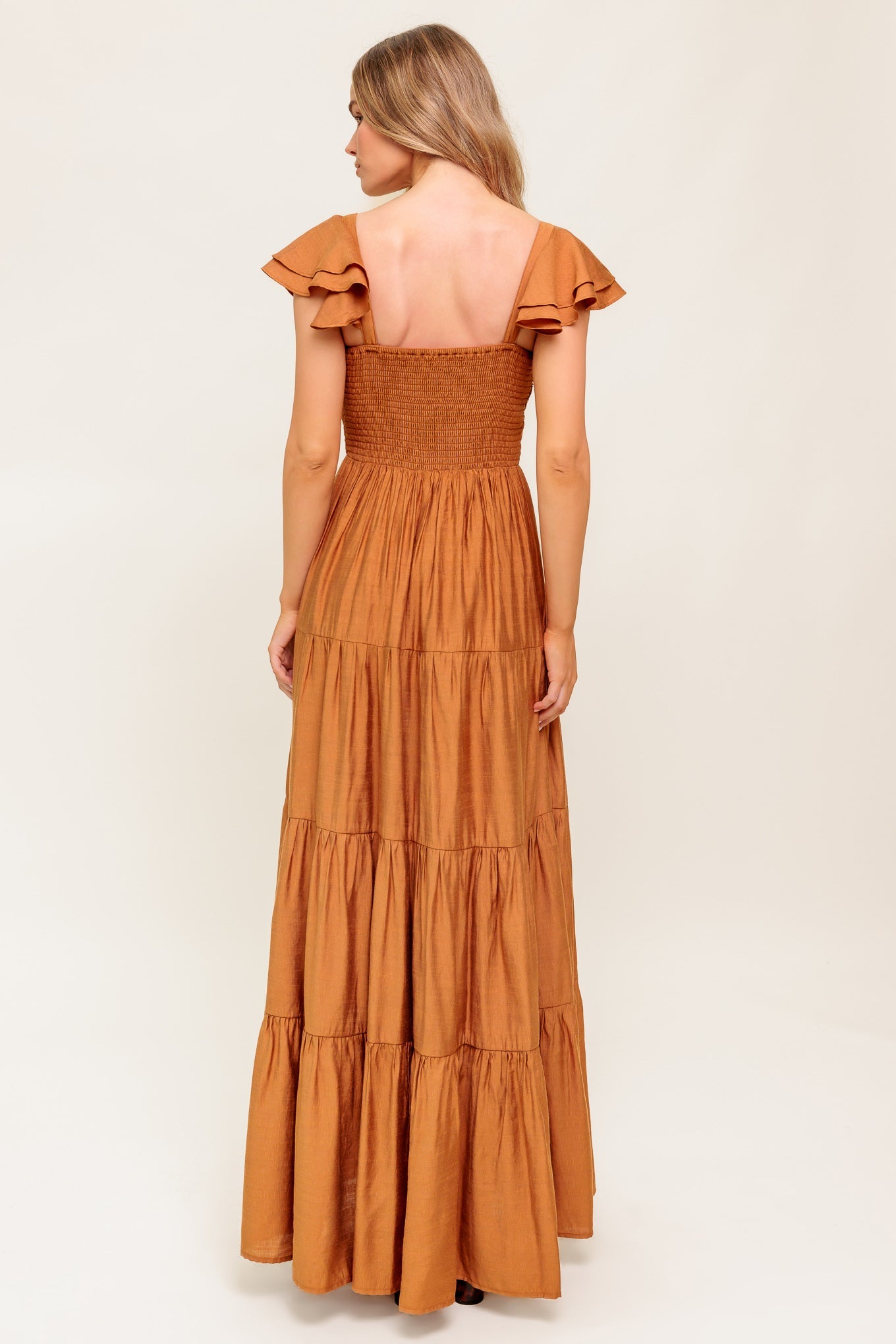 RUST WOVEN MAXI DRESS