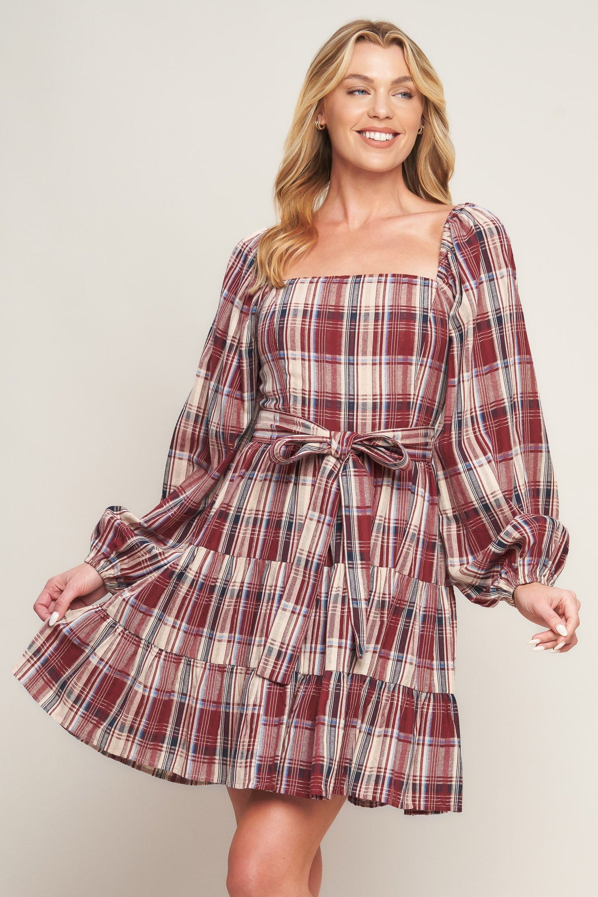 PLAID MINI DRESS
