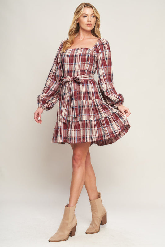PLAID MINI DRESS