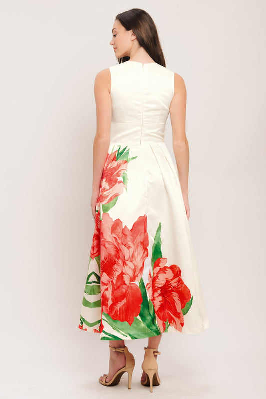 ROMANCE EDIT WOVEN MIDI DRESS - Back View