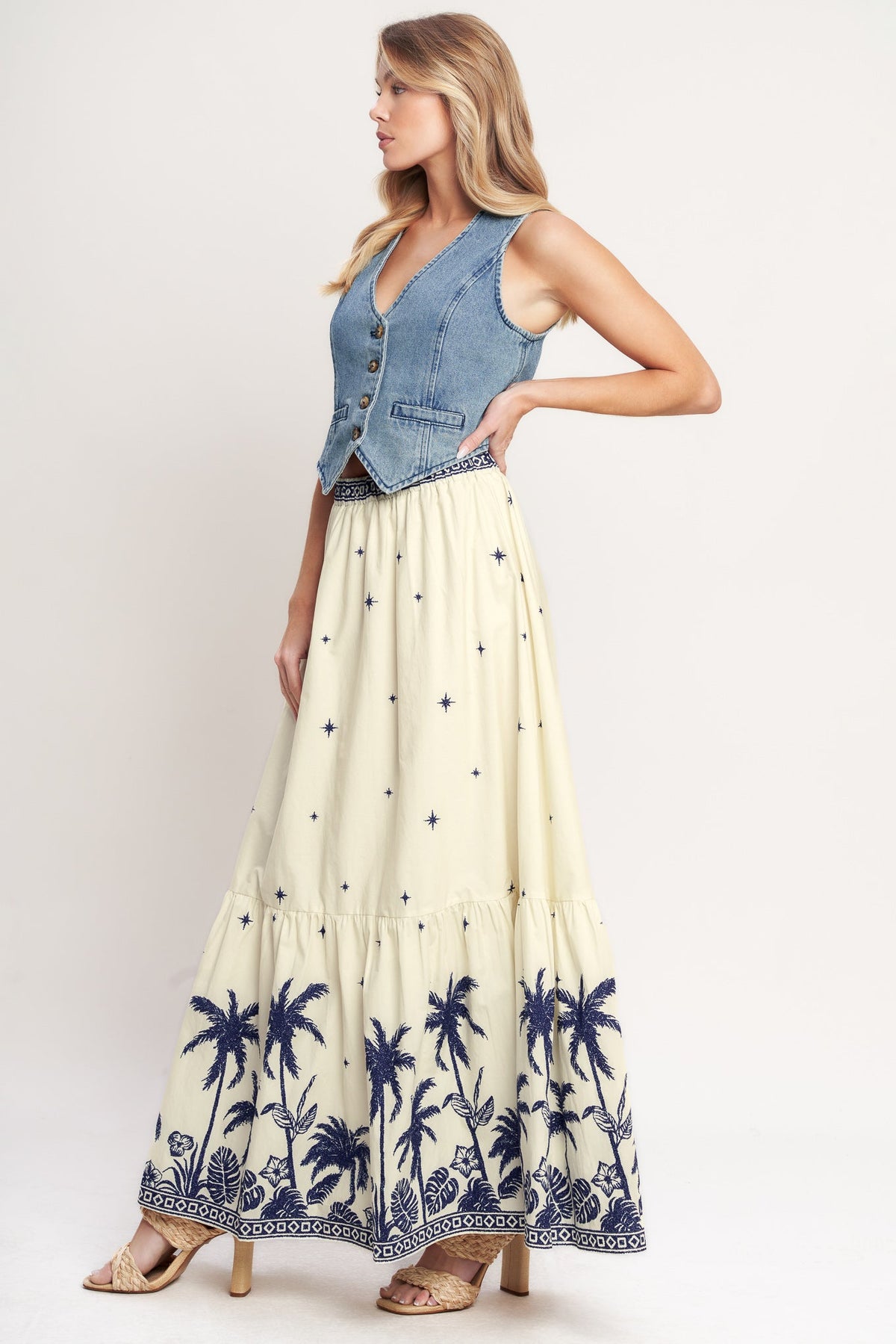 BOHO CONSTELLATION WOVEN MAXI SKIRT - Detail View 4