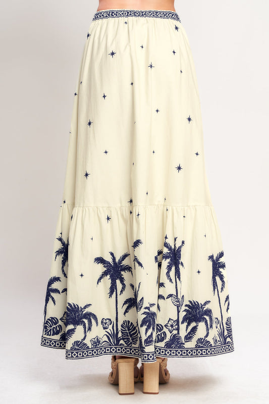 BOHO CONSTELLATION WOVEN MAXI SKIRT - Back View