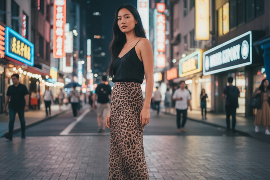 Leopard Print Midi skirt