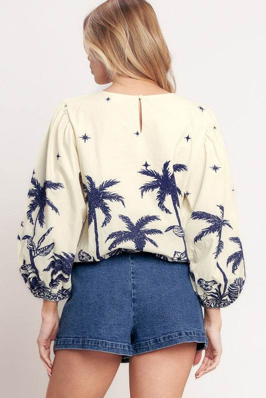 BOHO CONSTELLATION WOVEN TOP - Back View