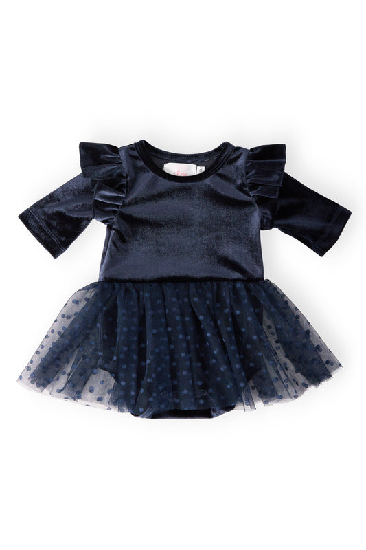 Navy Velvet Tutu Bodysuit