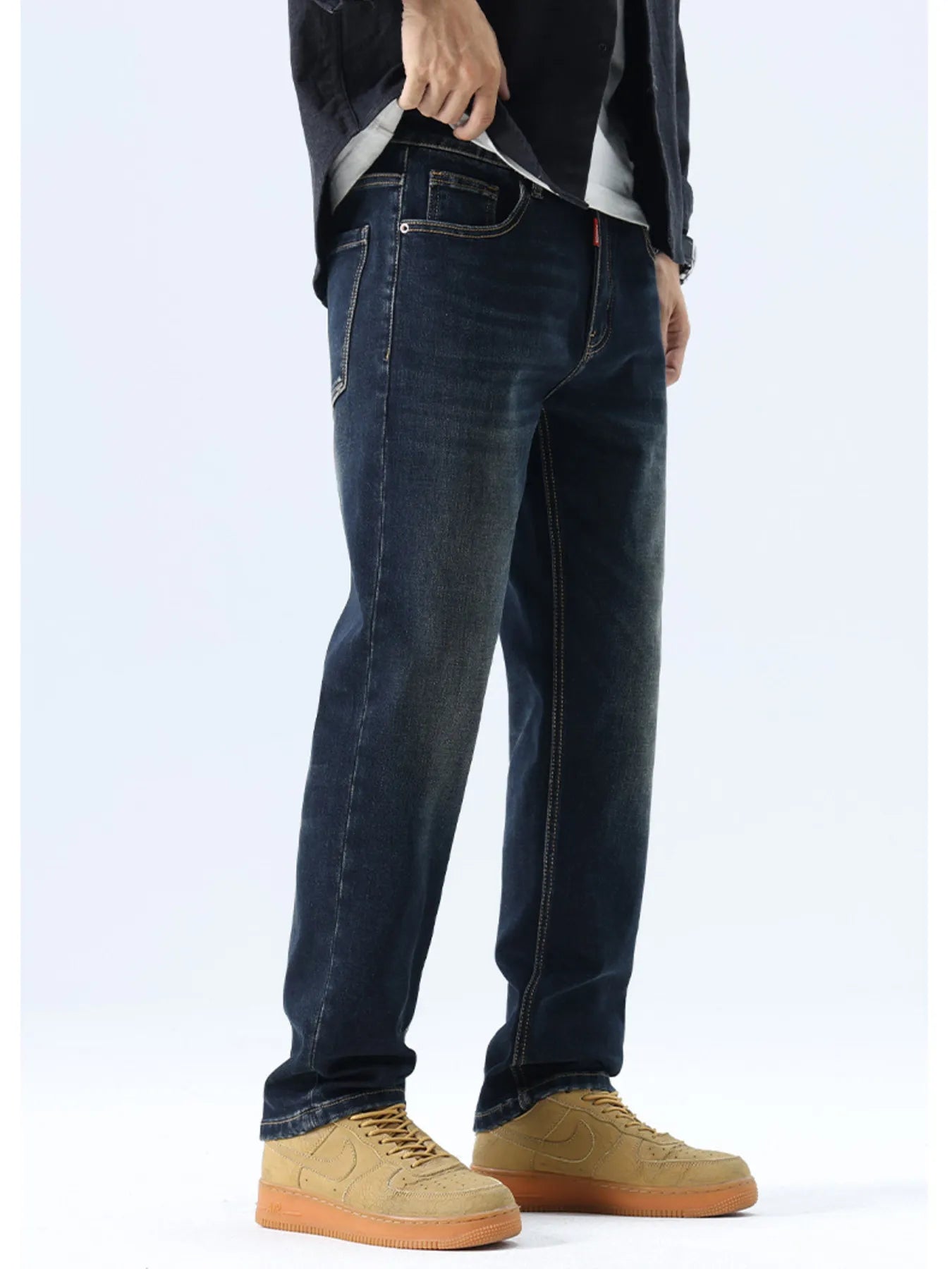Men's Straight Leg Dark Wash Jeans