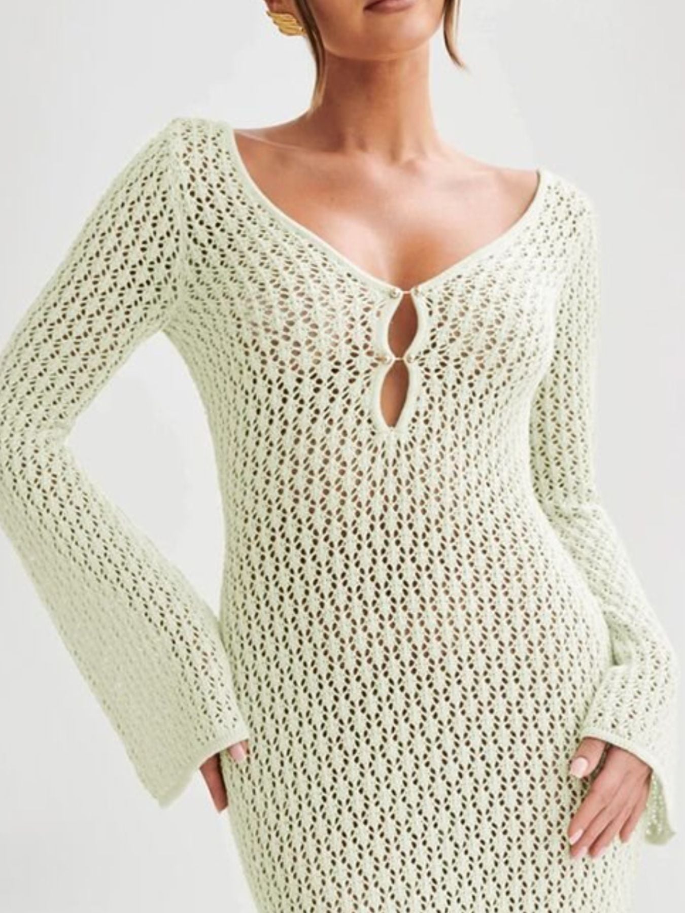 Crochet Knit Maxi Cover Up Dress