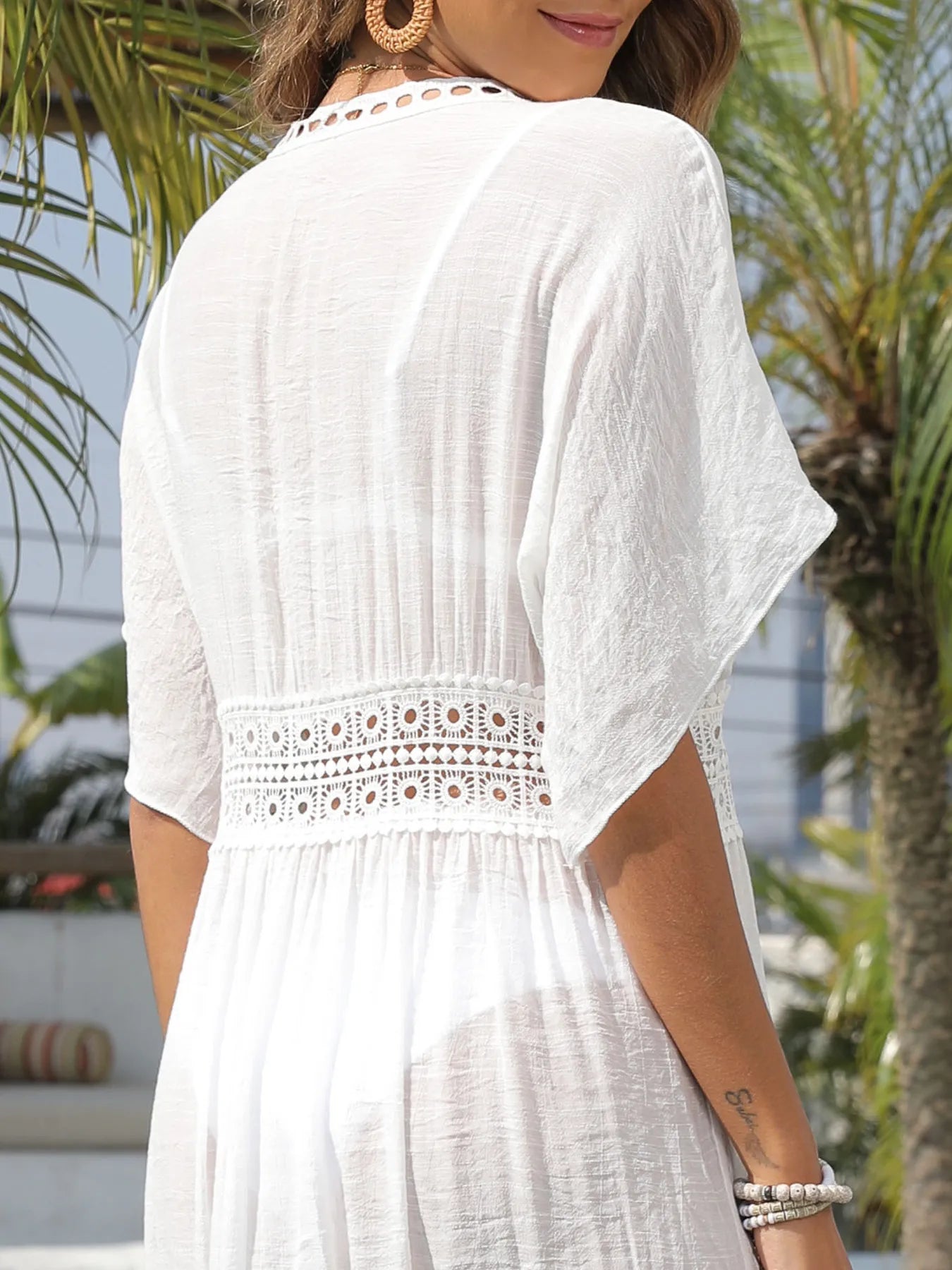 Lace Trim Beach Cover-Up