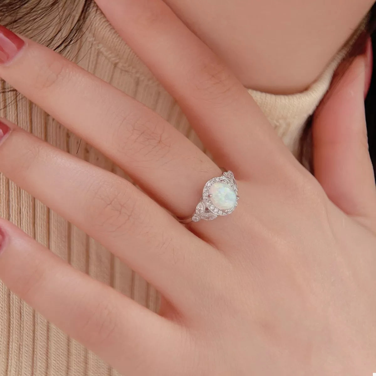 Opalite Halo Ring