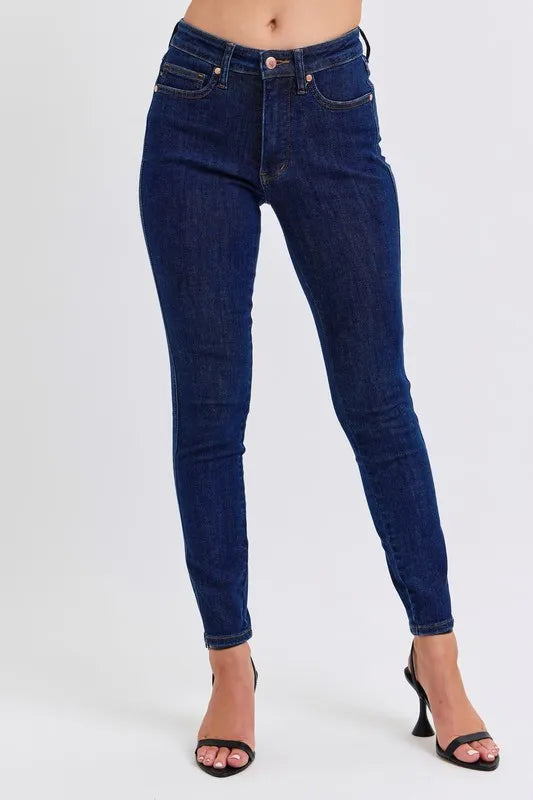 Mid Rise Tummy Control Classic Skinny Jeans