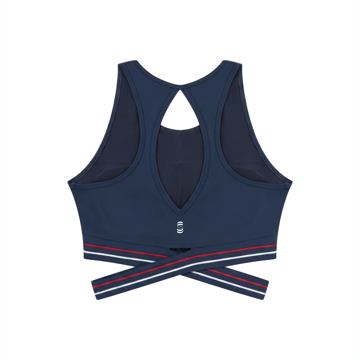 Contrast Band Cropped Sports Bra