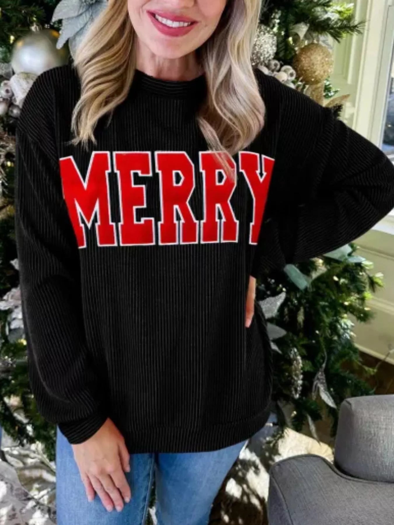 MERRY Appliqué Sweatshirt