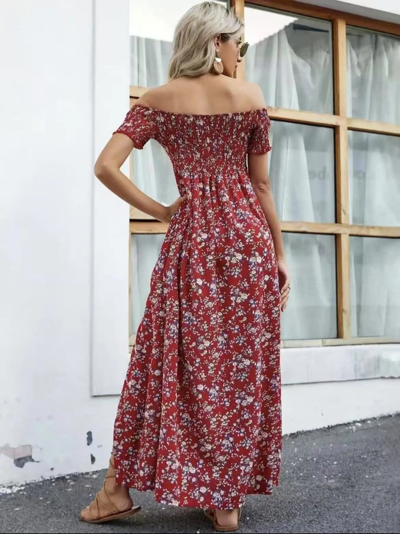 Off-Shoulder Floral Maxi Dress