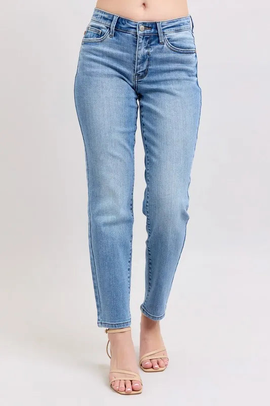 Vintage Wash Slim Jeans - Front View