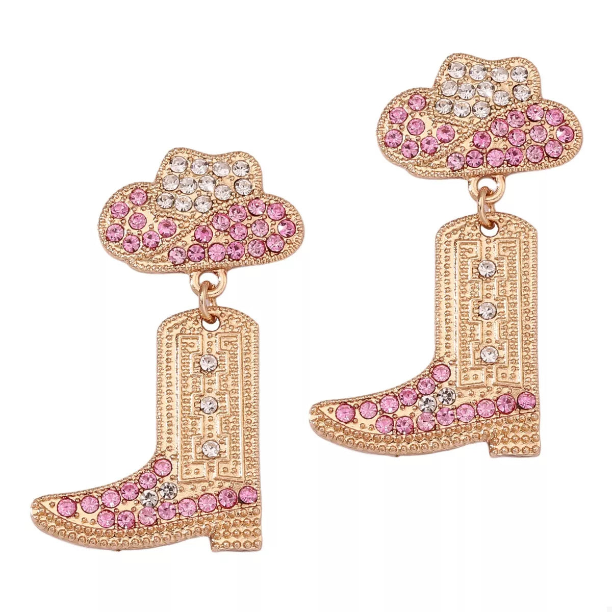Rhinestone Cowgirl Dangle Earrings - Front View