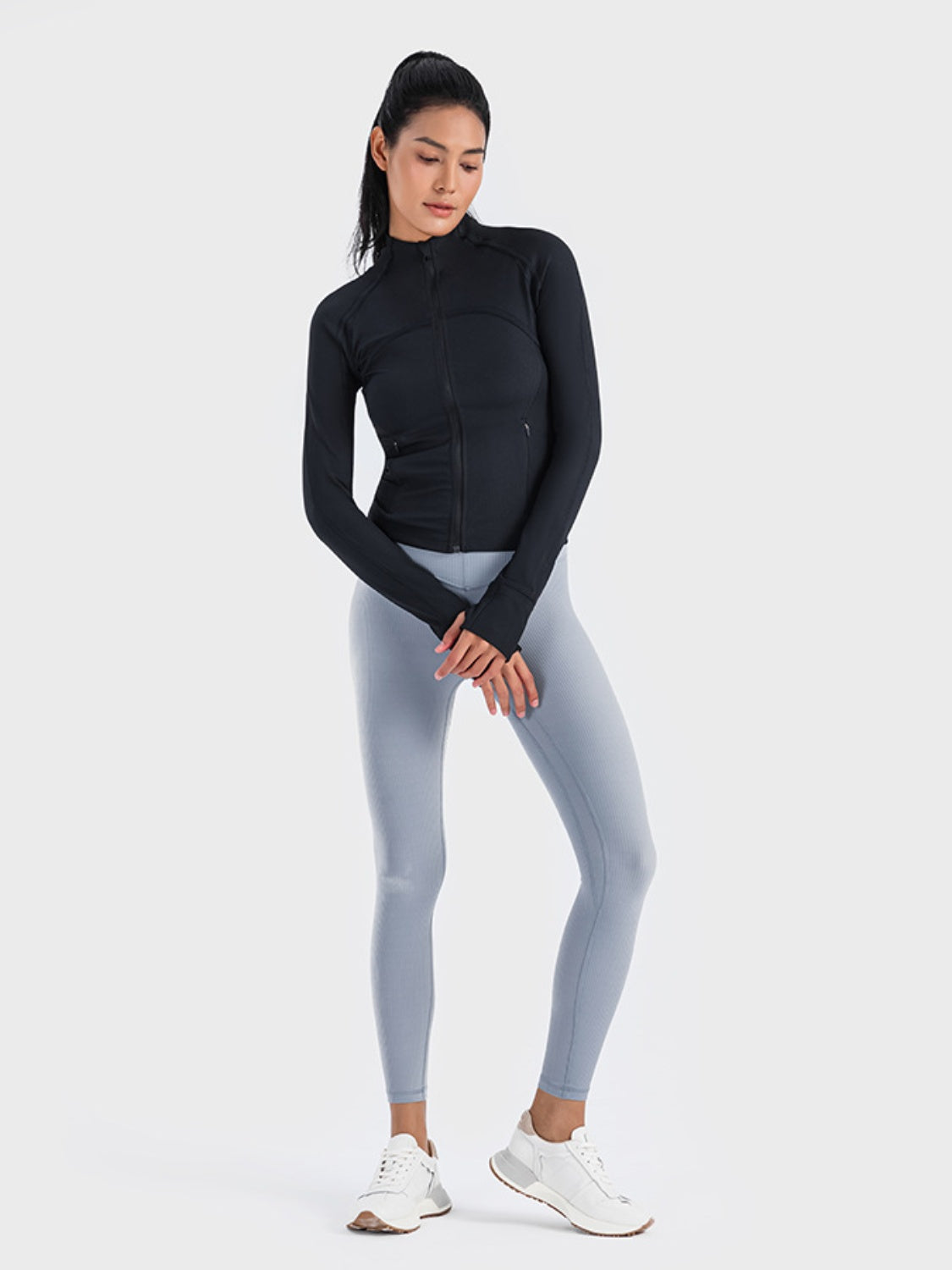 Athletic Zip-Up Long Sleeve Jacket