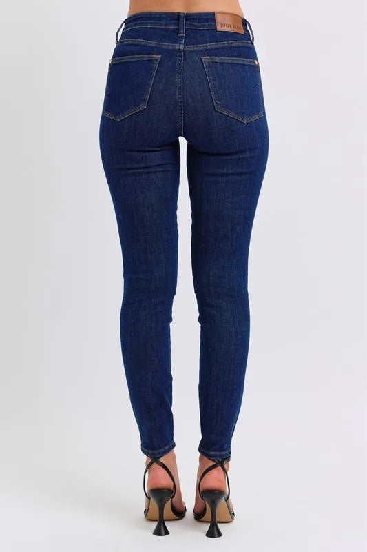 Mid Rise Tummy Control Classic Skinny Jeans