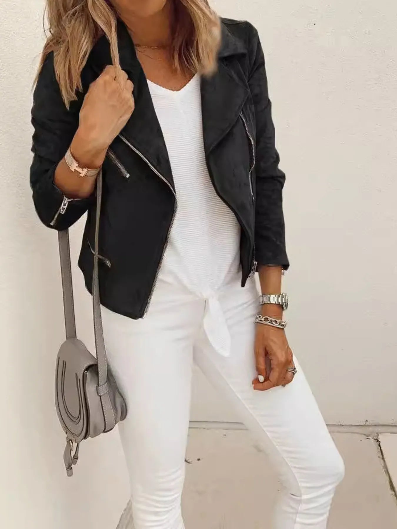 Cassidy Cropped Moto Jacket