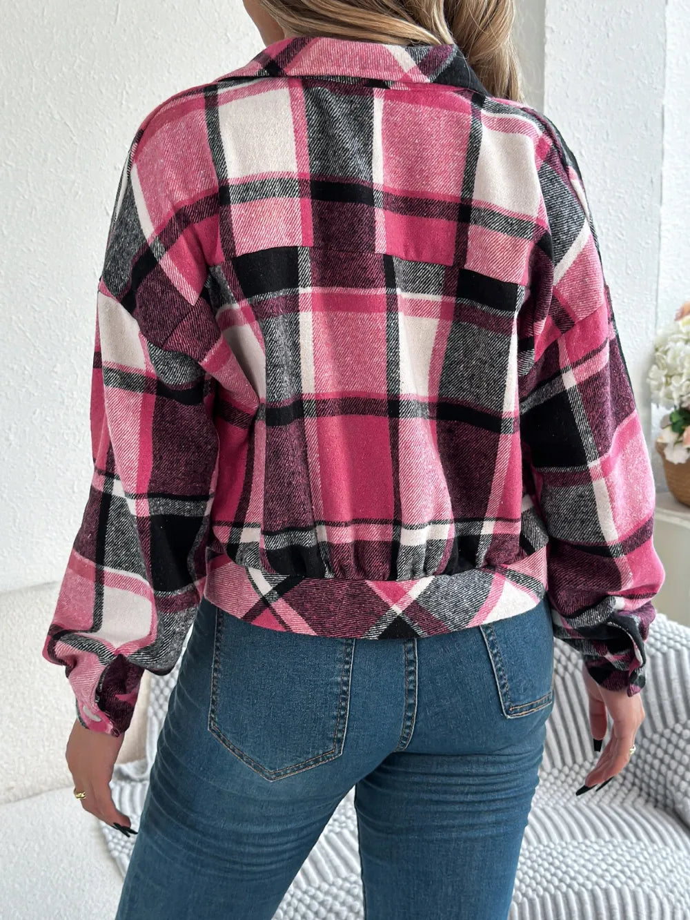 Plaid Button Up Jacket