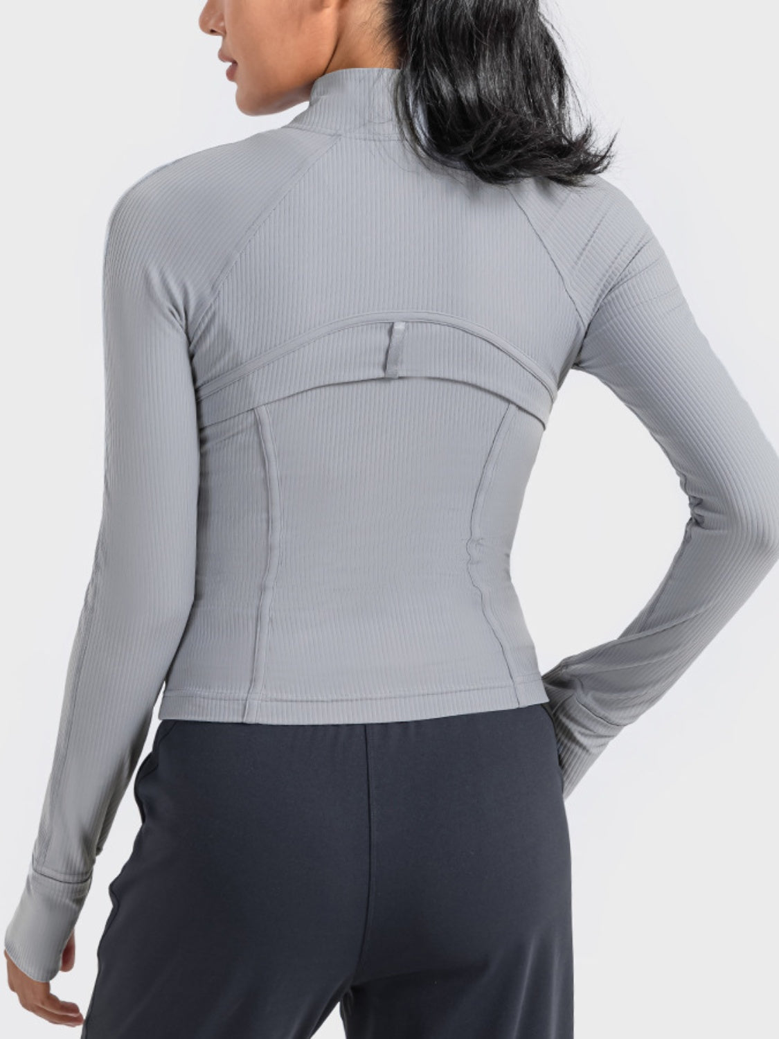 Athletic Zip-Up Long Sleeve Jacket - Detail View 8