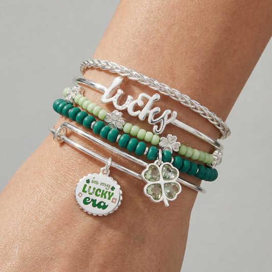 Lucky Four-Leaf Clover Bangle Set - Alex and Ani