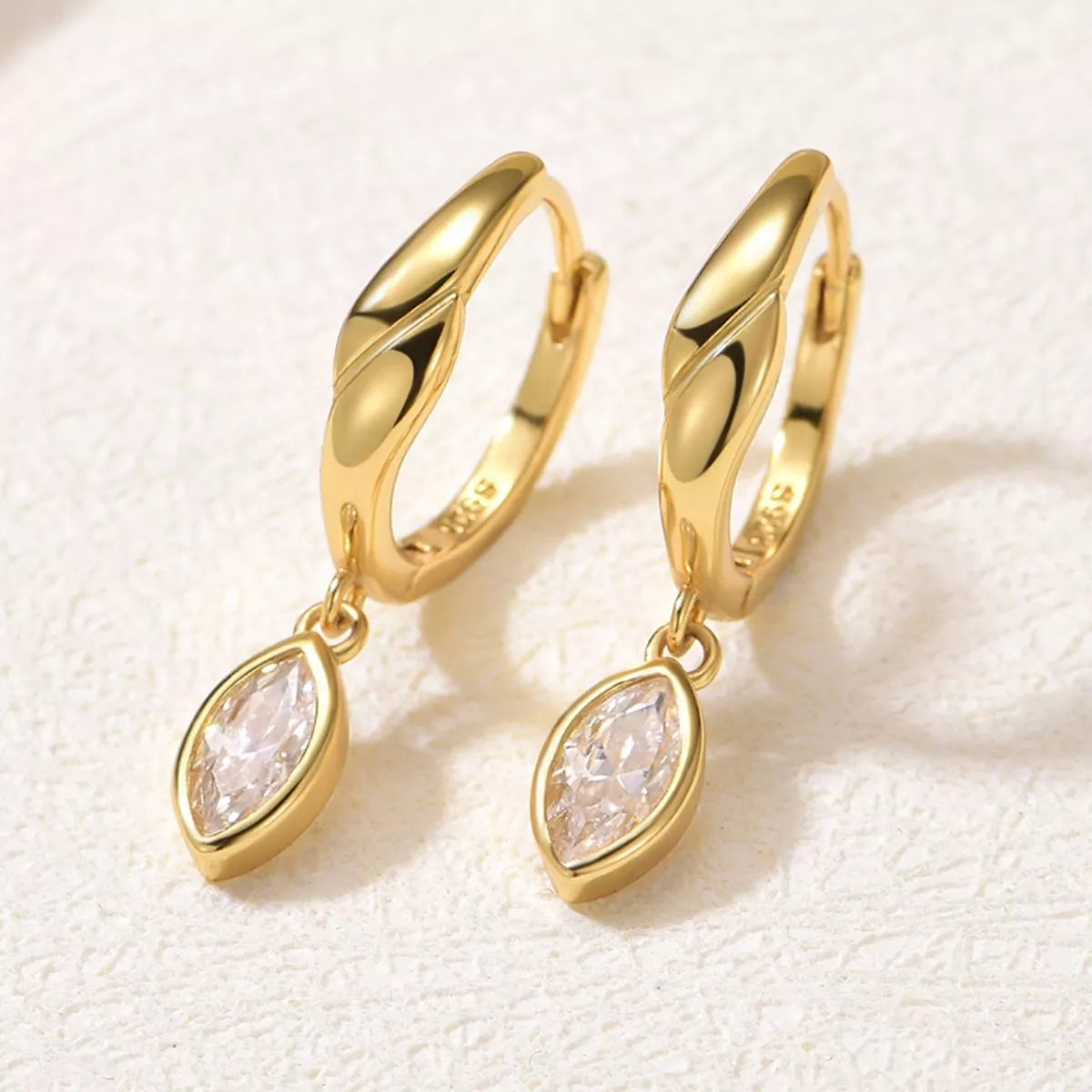 Moissanite Hoop Drop Earrings