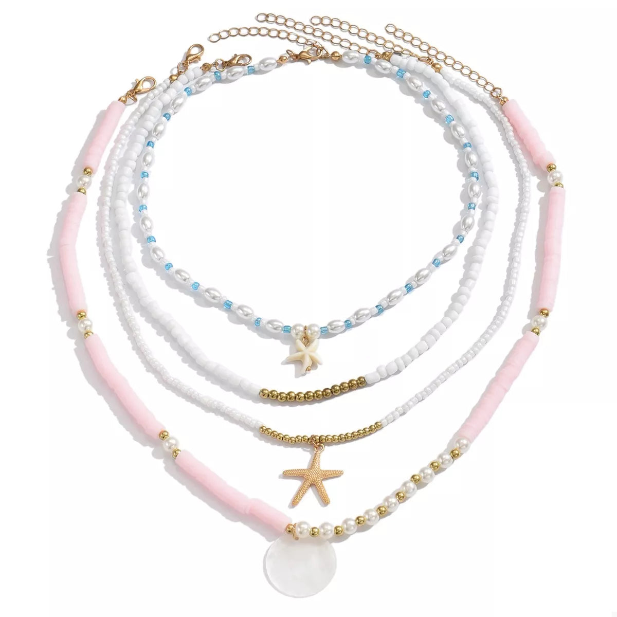 Layered Starfish Charm Necklace