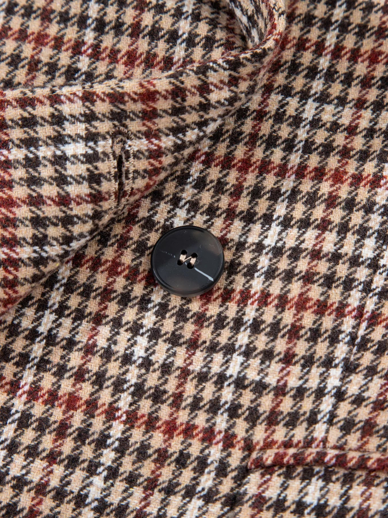 Houndstooth Lapel Collar Blazer