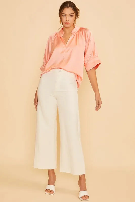 Satin V-Neck Top