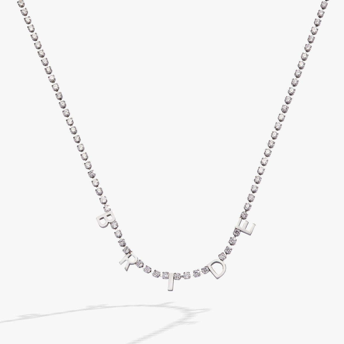“Bride” Crystal Tennis Necklace - Back View