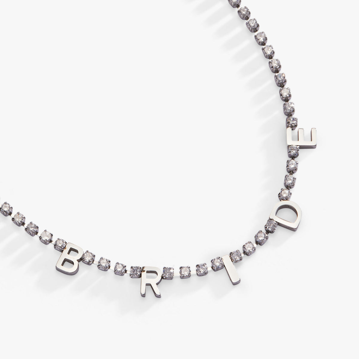 “Bride” Crystal Tennis Necklace - Side View