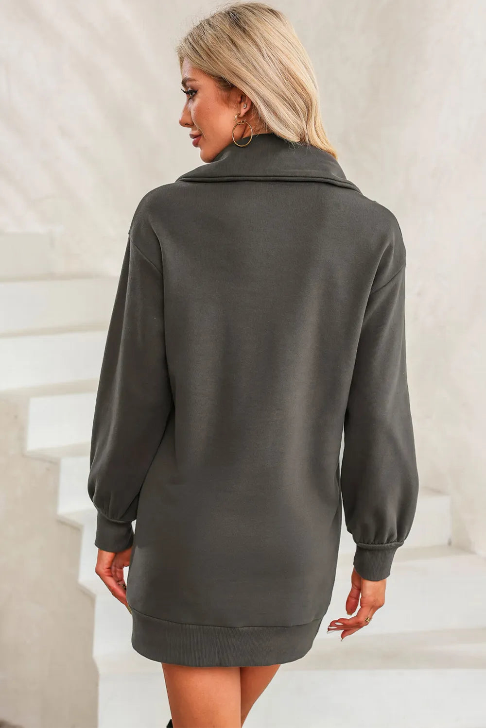 Cozy Half-Zip Sweater Dress