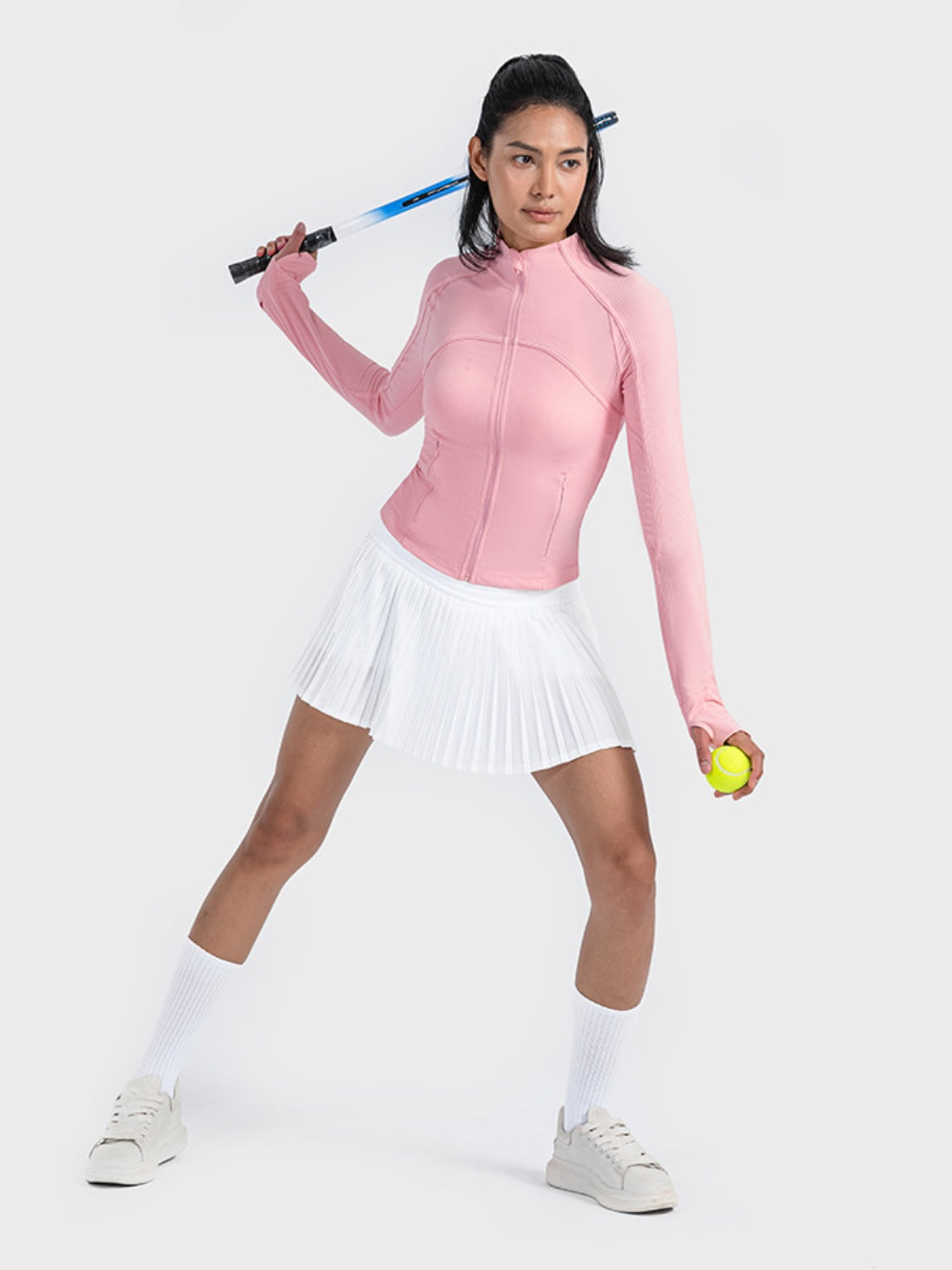 Athletic Zip-Up Long Sleeve Jacket