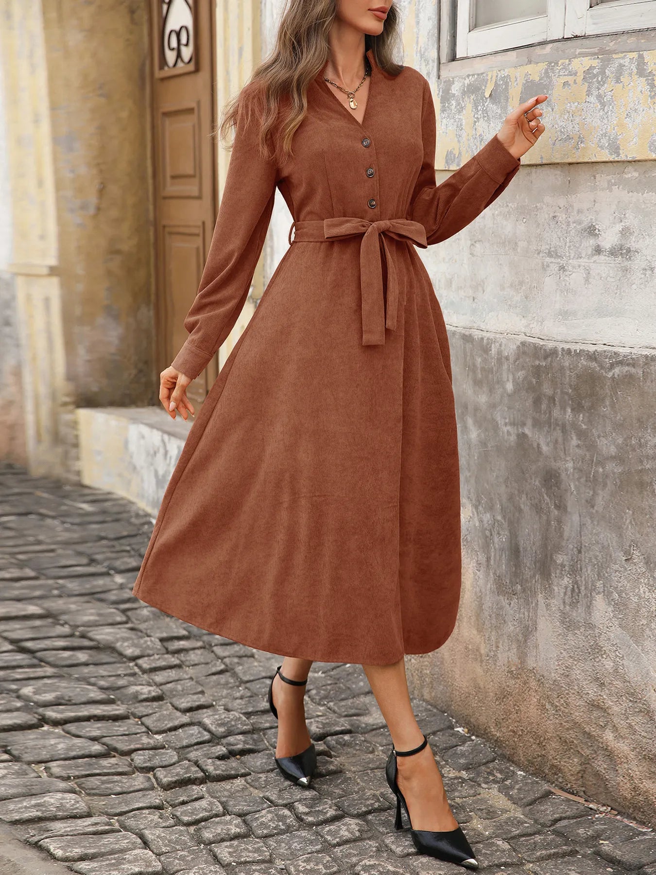Elise Ribbed Midi Dress