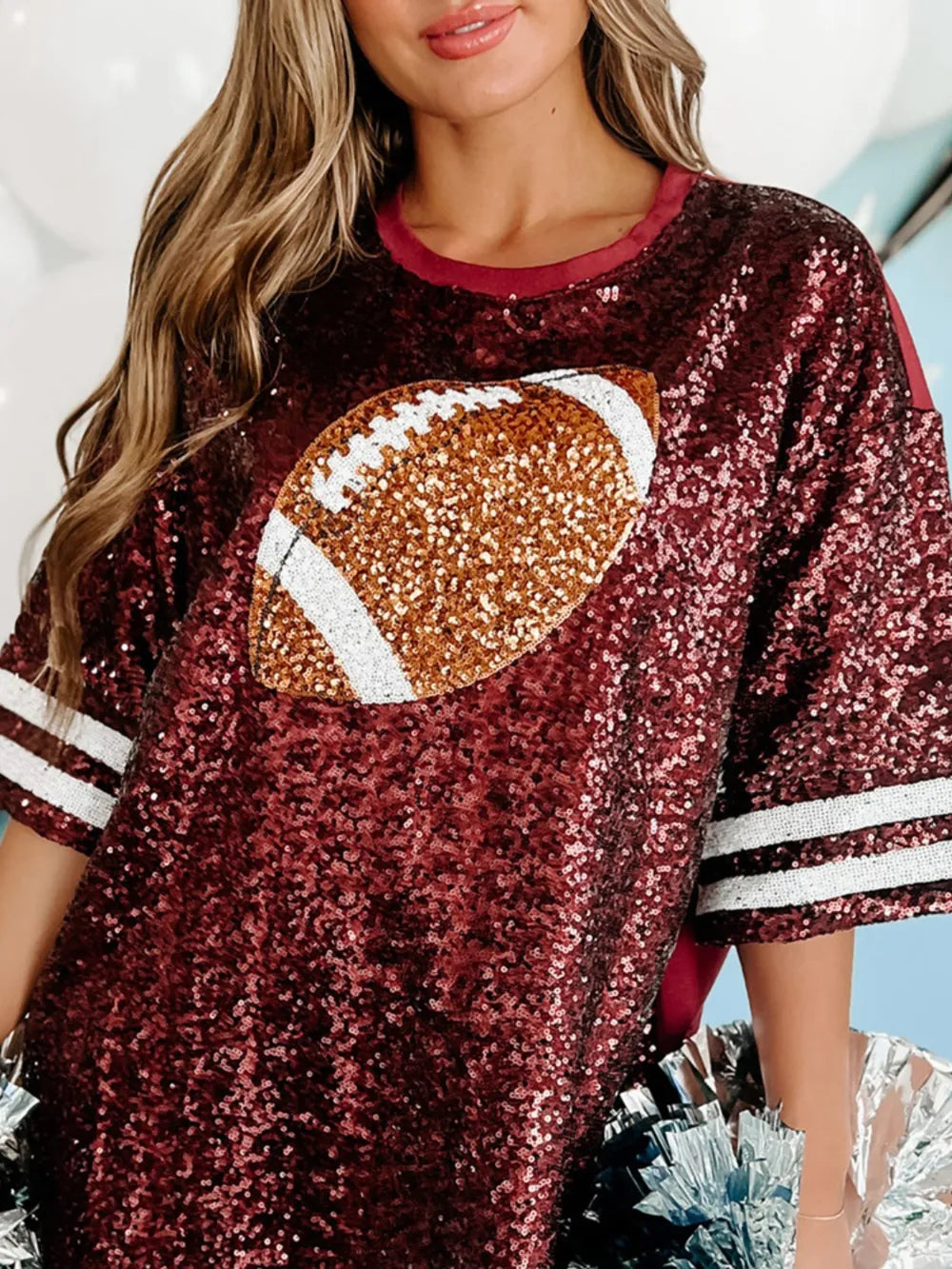 Sequin Team Spirit T-Shirt Dress