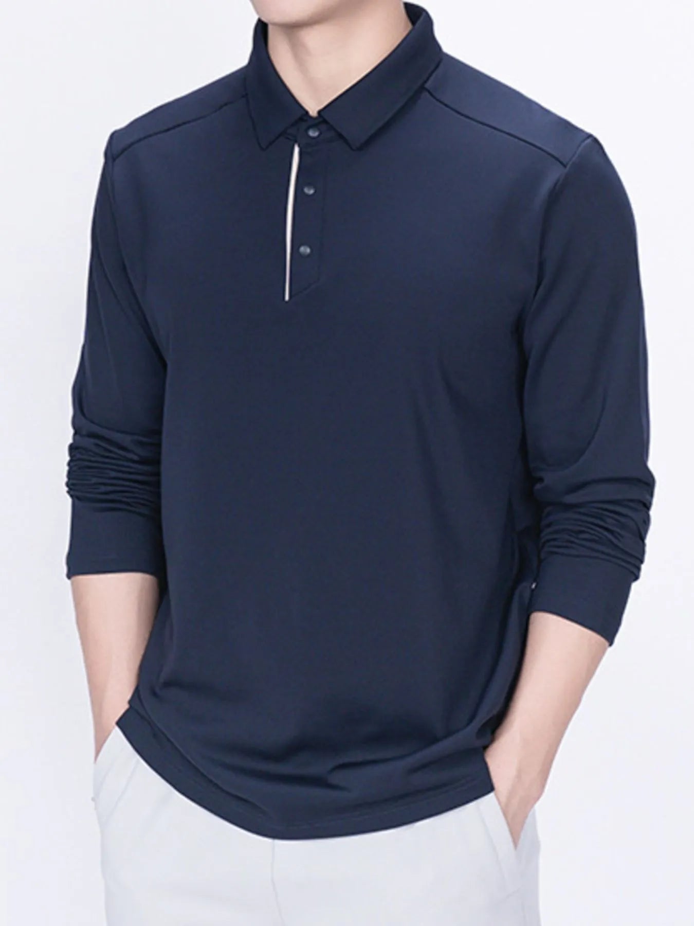 Men's Collared Long Sleeve Polo