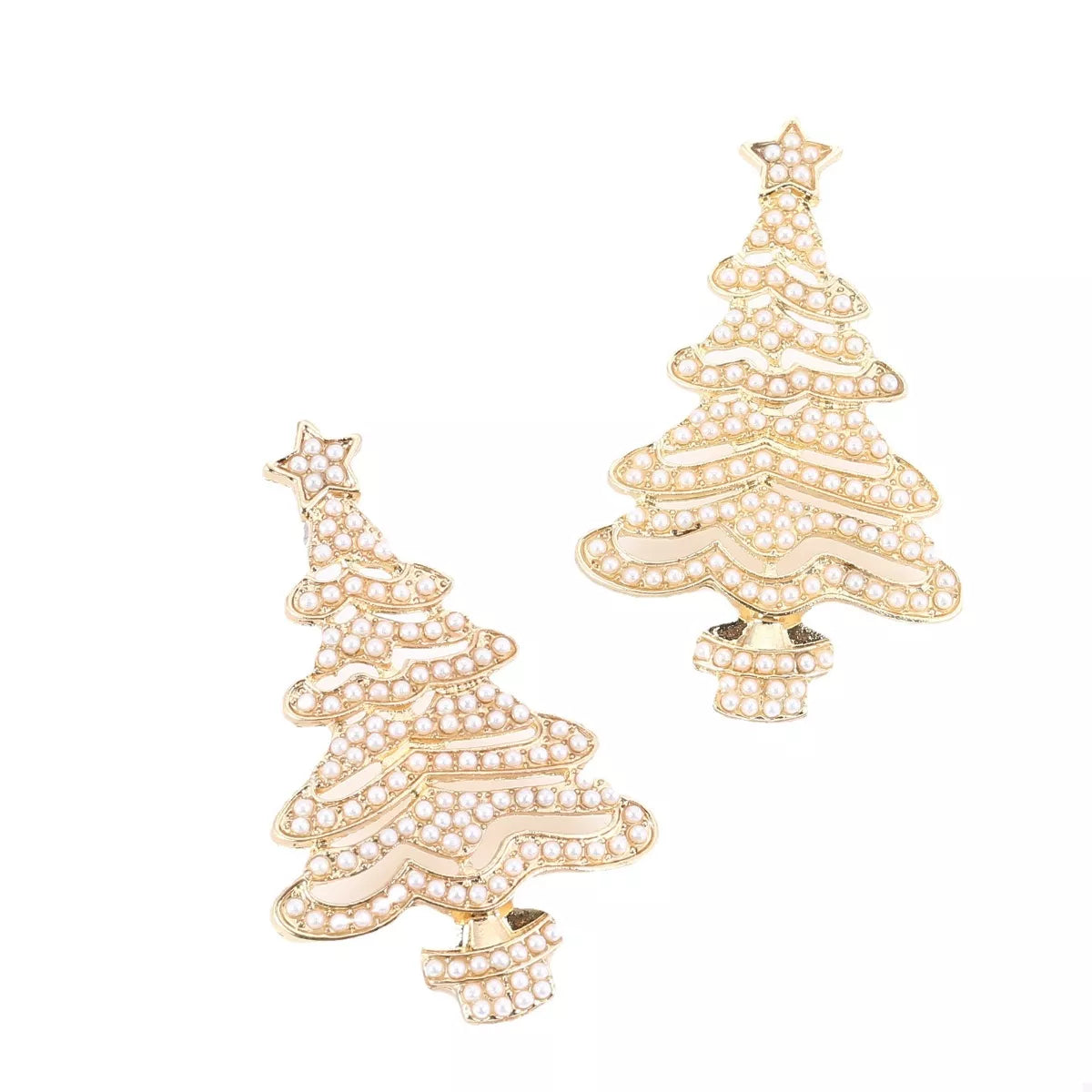 Rhinestone Christmas Tree Earrings
