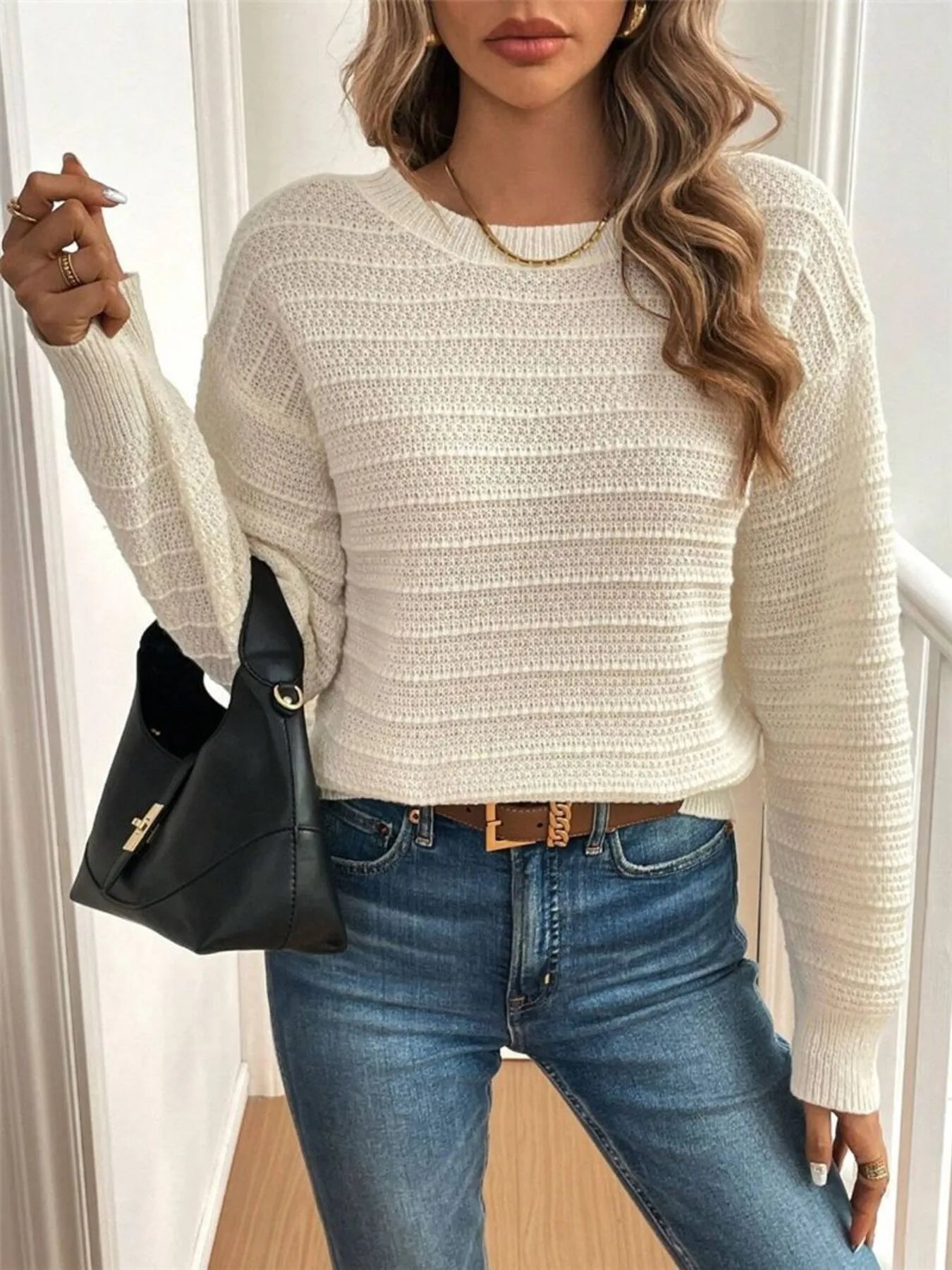 Bow-Back Knit Sweater Top