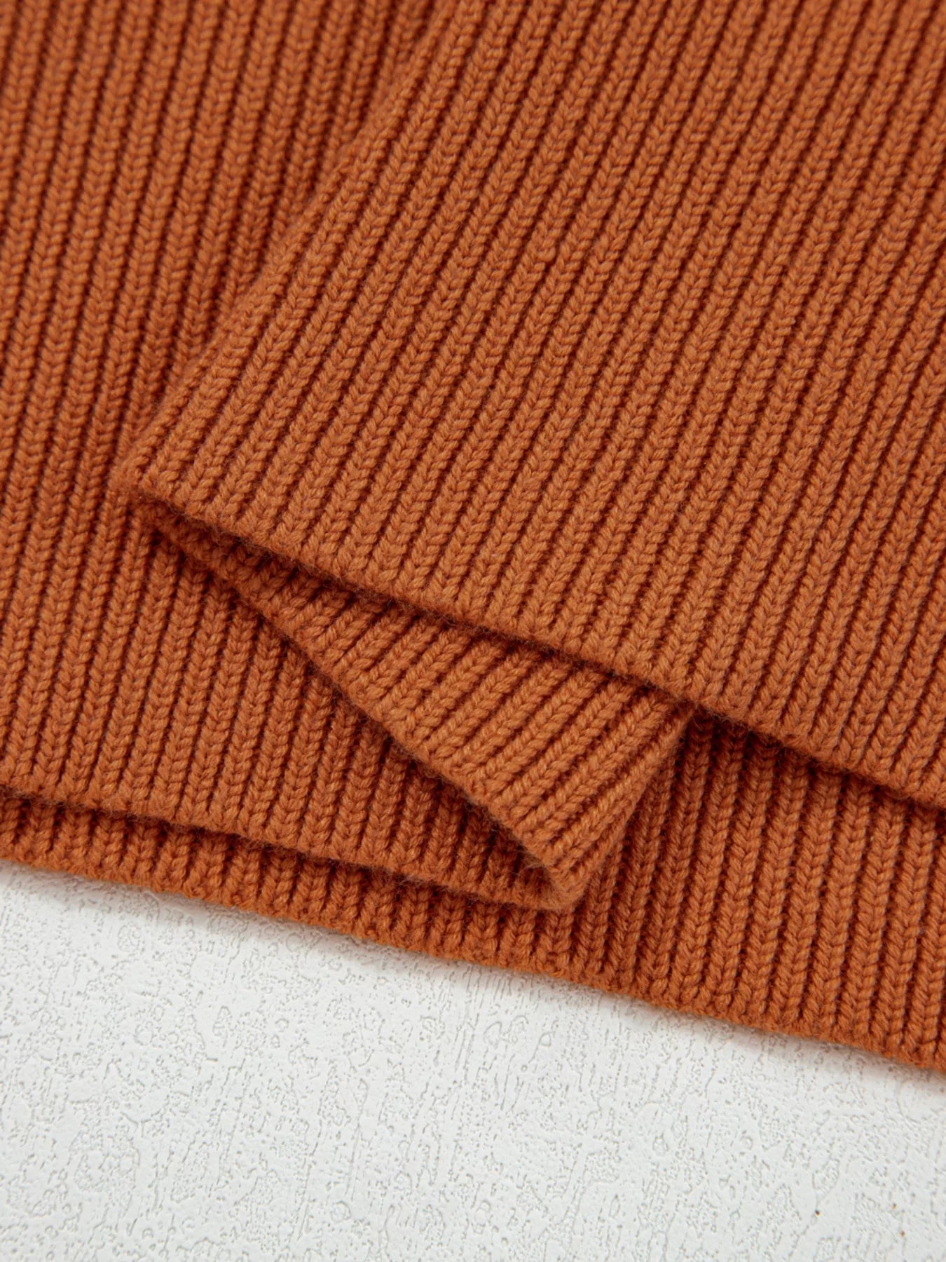 Rust Knit Sweater with Back Tie Detail
