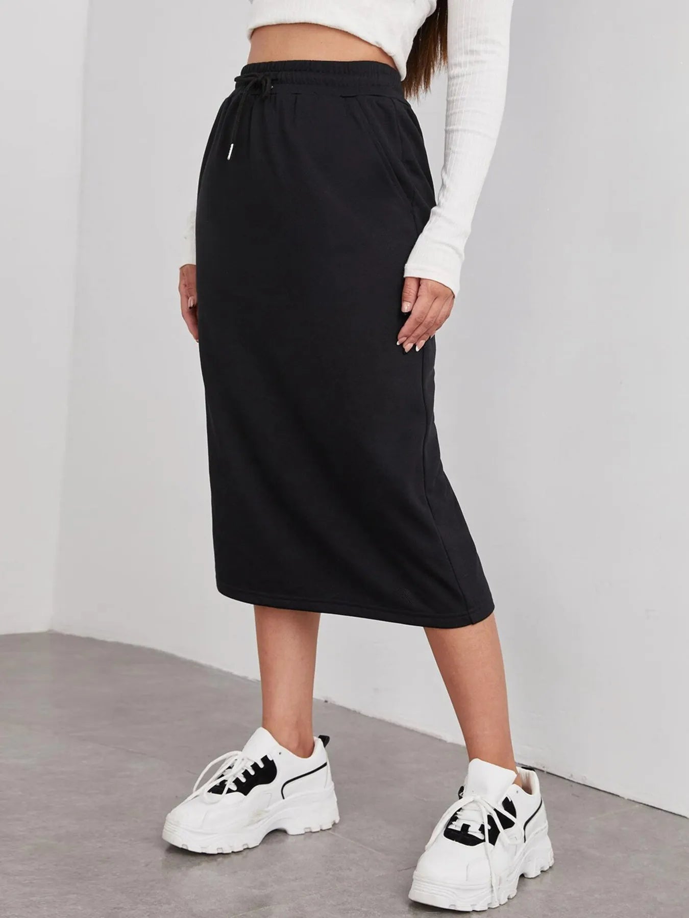 Casual Comfort Drawstring Skirt