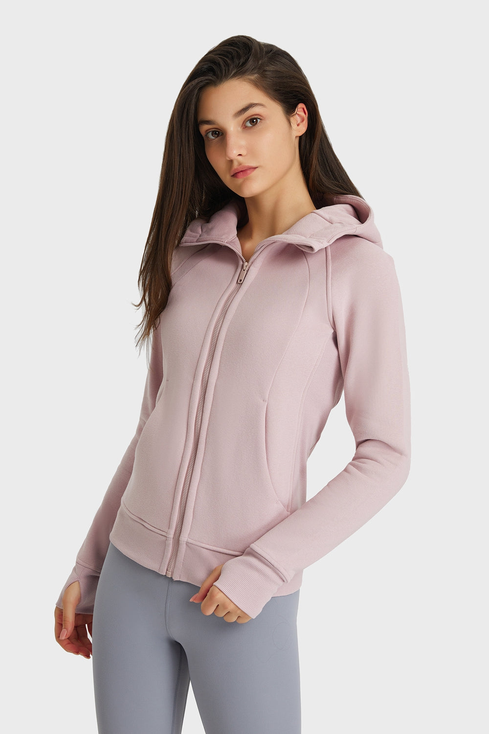Athletic Hooded Zip Up Jacket