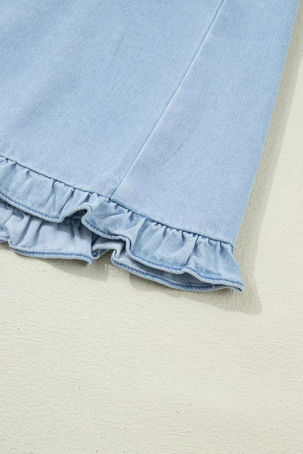 Denim Ruffled Edge Denim Dress